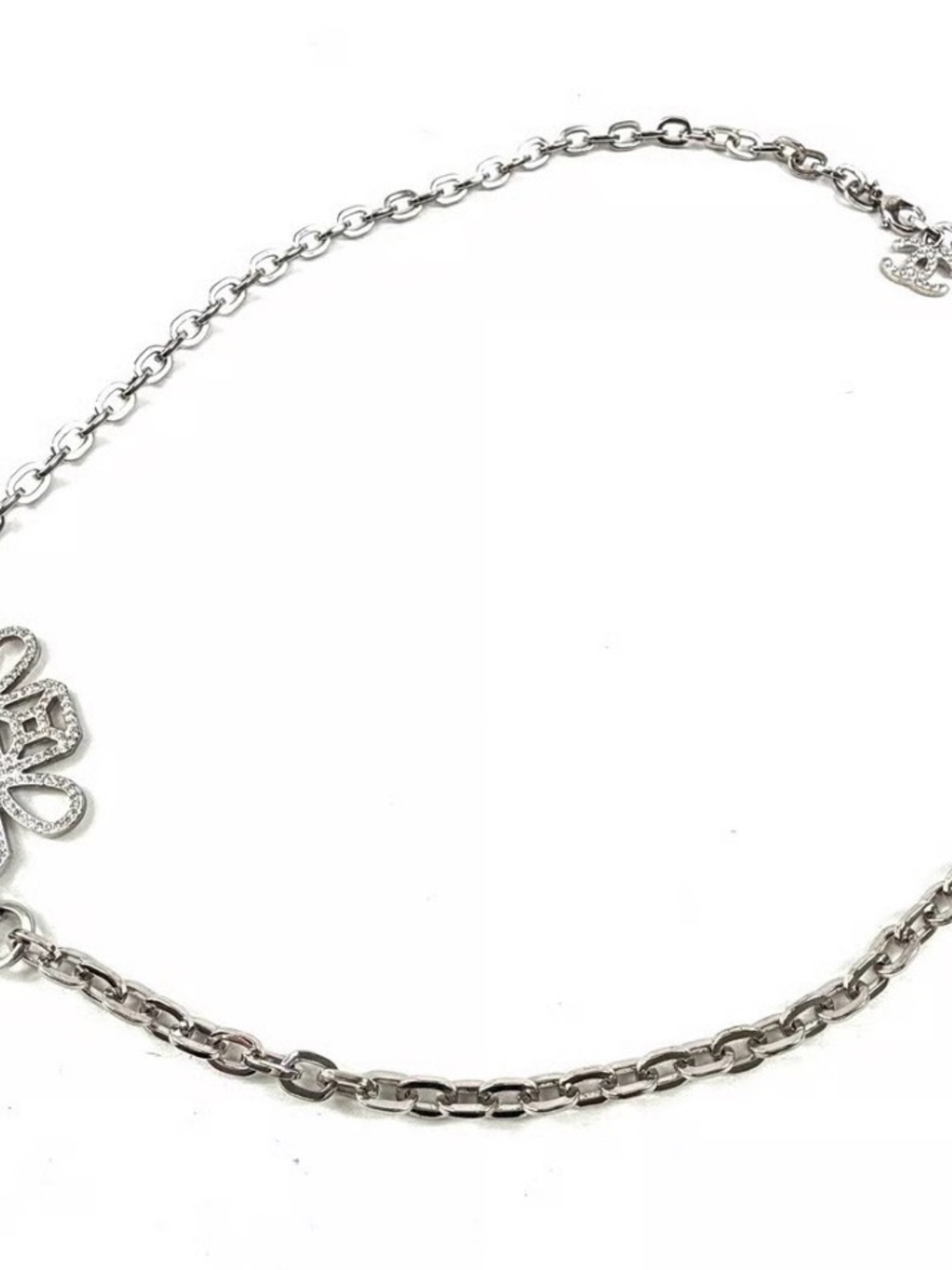 CHANEL Archival Silver-Tone Crystal Byzantine Medallion Statement Necklace - Picture 8 of 12